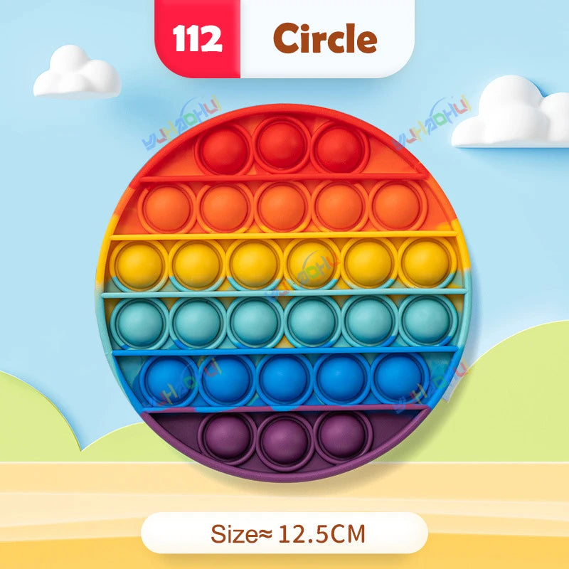 Rainbow Pop Push Bubble Fidget Anti Stress Relief Toys for Adult Children Special Needs Sensory Toys Interactive Toys for Kids