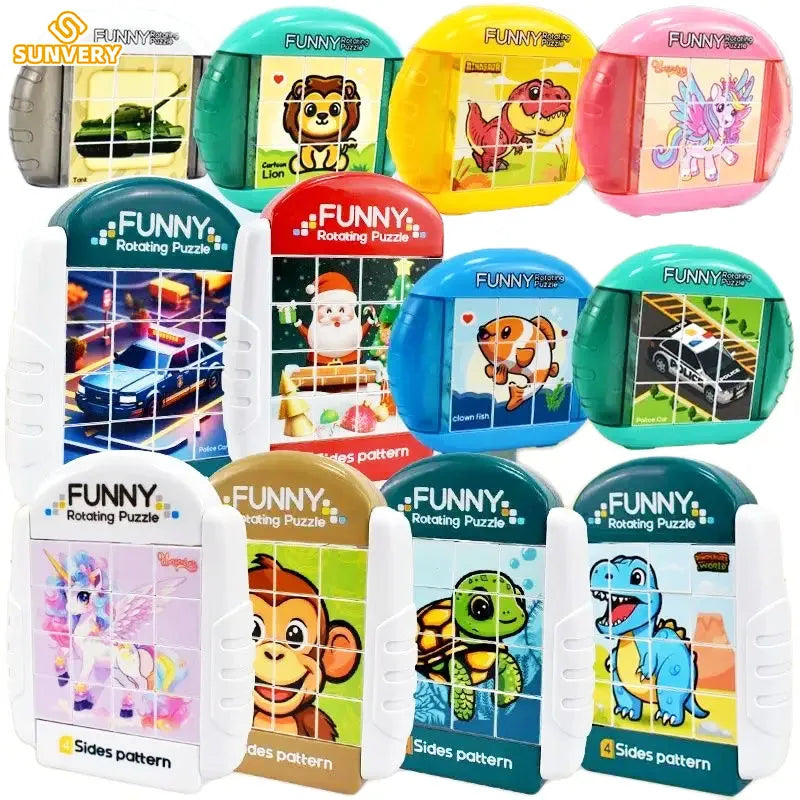 4IN1 Rotating Puzzle for Kids Fidget Toys 3 4 5 6 7 8 Year Old 4 Puzzles in 1 Fine Motor Skills, Gift for Boys & Girls Ages 3+