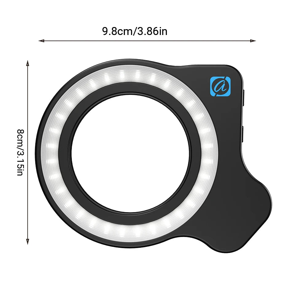 APEXEL Lens Light with 37-52mm Adapter Ring Used for Camera and Phone Macro Photography Mobile Phone Fill Light & Camera Fill Light