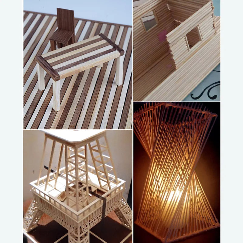 10PCS/lot Bamboo Wood Material DIY Building Model Supplies Handmade Craft Furniture Lantern Making Ornaments