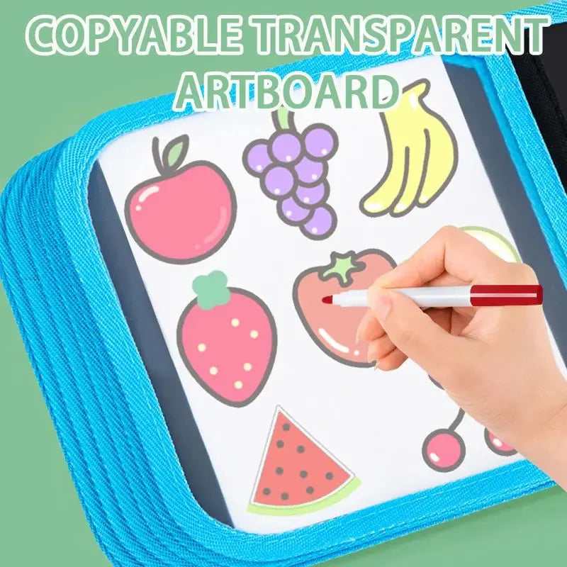 Erasable Doodle Book for KidsToddlers Toys Reusable Drawing Pads with 12 Watercolour Pens Preschool Toy Trip Writing Painting Set