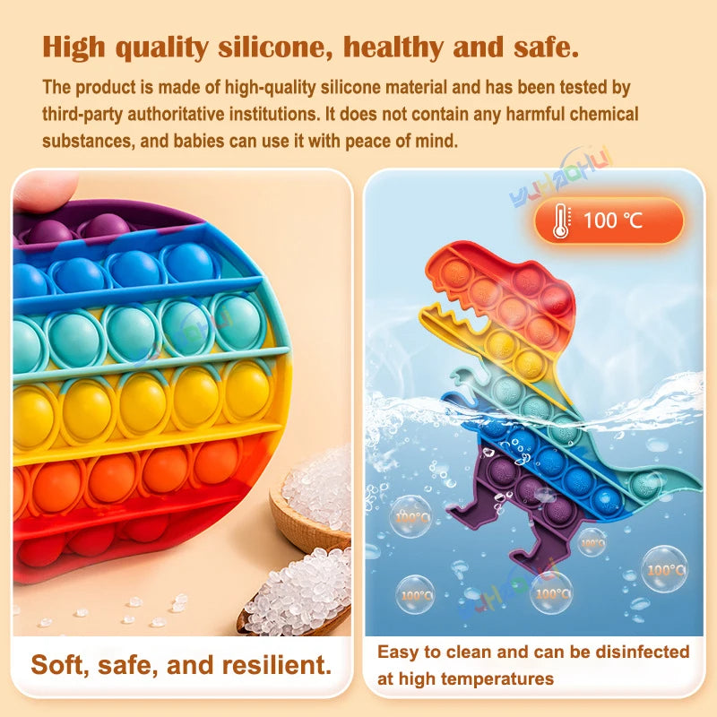 Rainbow Pop Push Bubble Fidget Anti Stress Relief Toys for Adult Children Special Needs Sensory Toys Interactive Toys for Kids