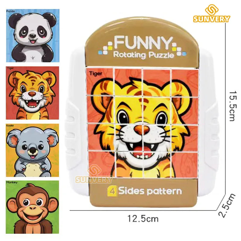 4IN1 Rotating Puzzle for Kids Fidget Toys 3 4 5 6 7 8 Year Old 4 Puzzles in 1 Fine Motor Skills, Gift for Boys & Girls Ages 3+