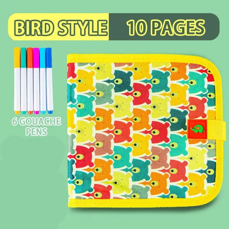 Erasable Doodle Book for KidsToddlers Toys Reusable Drawing Pads with 12 Watercolour Pens Preschool Toy Trip Writing Painting Set