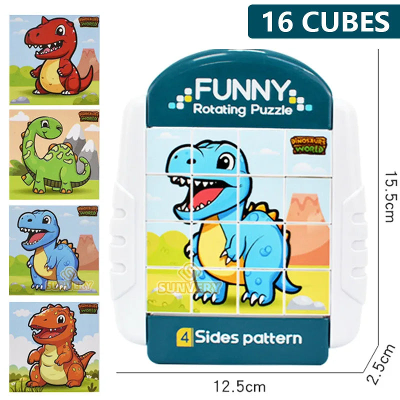 4IN1 Rotating Puzzle for Kids Fidget Toys 3 4 5 6 7 8 Year Old 4 Puzzles in 1 Fine Motor Skills, Gift for Boys & Girls Ages 3+