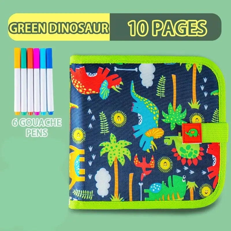 Erasable Doodle Book for KidsToddlers Toys Reusable Drawing Pads with 12 Watercolour Pens Preschool Toy Trip Writing Painting Set