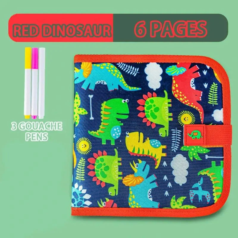 Erasable Doodle Book for KidsToddlers Toys Reusable Drawing Pads with 12 Watercolour Pens Preschool Toy Trip Writing Painting Set