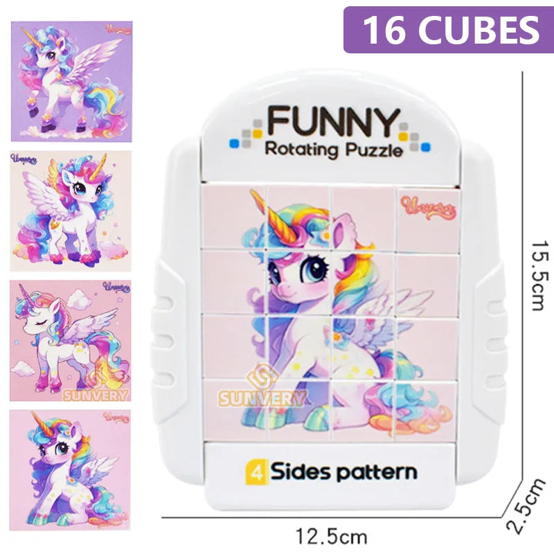 4IN1 Rotating Puzzle for Kids Fidget Toys 3 4 5 6 7 8 Year Old 4 Puzzles in 1 Fine Motor Skills, Gift for Boys & Girls Ages 3+