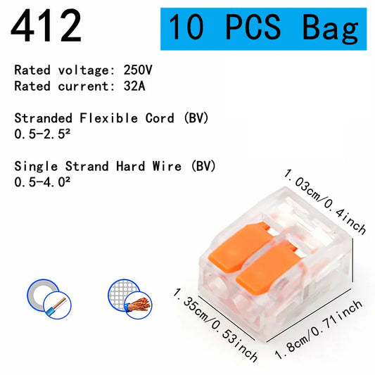 10-75 Pcs Orange Universal Type Quick Plug-in Terminals, Electrical Equipment Connectors, Wire Connector Terminals,250V/32A