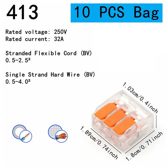 10-75 Pcs Orange Universal Type Quick Plug-in Terminals, Electrical Equipment Connectors, Wire Connector Terminals,250V/32A