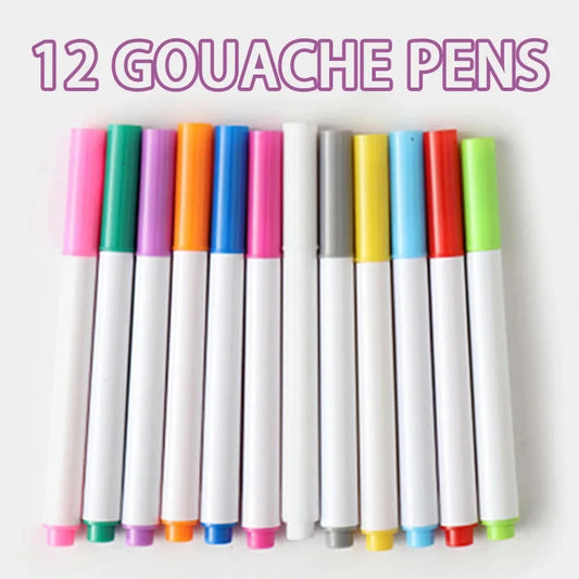 Erasable Doodle Book for KidsToddlers Toys Reusable Drawing Pads with 12 Watercolour Pens Preschool Toy Trip Writing Painting Set