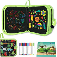Erasable Doodle Book for KidsToddlers Toys Reusable Drawing Pads with 12 Watercolour Pens Preschool Toy Trip Writing Painting Set