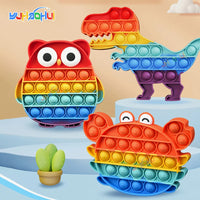 Rainbow Pop Push Bubble Fidget Anti Stress Relief Toys for Adult Children Special Needs Sensory Toys Interactive Toys for Kids