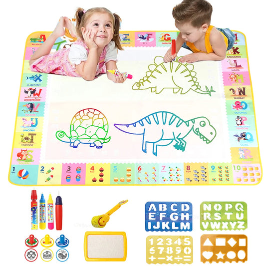 Magic Water Drawing Mat Set Reusable Doodle Painting Board Carpet Montessori Educational Toys for Kids Gifts, Multiple Sizes