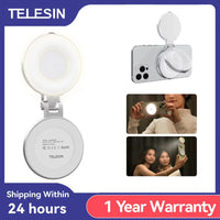 TELESIN Smartphone Magnetic Fill Light Mini Selfie Light 3 Modes Adjustable Brightness for Iphone XIAOMI HUAWEI SAMSUNG Phone