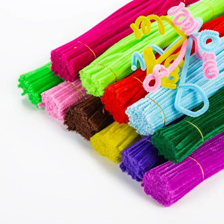 Plush Stick / Pompoms Rainbow Colours Shilly-Stick Educational DIY Toys Handmade Art Craft Creativity Developing Toys GYH