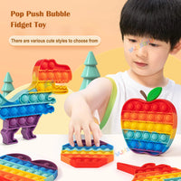 Rainbow Pop Push Bubble Fidget Anti Stress Relief Toys for Adult Children Special Needs Sensory Toys Interactive Toys for Kids