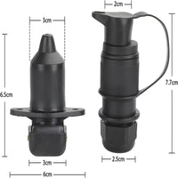 Yuanjoy 12/24V Round 3 Pole Plug Interface Adapter Socket Connector for Car Electronics Trailer Caravan Truck Vehicle