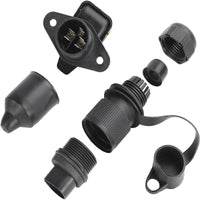Yuanjoy 12/24V Round 3 Pole Plug Interface Adapter Socket Connector for Car Electronics Trailer Caravan Truck Vehicle