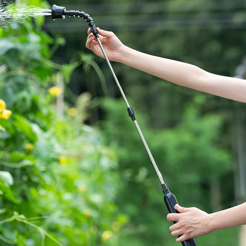 Electric Sprayer with 2 Nozzles Garden Watering Spray Gun with 2/4/6/m Pipes Type-C/USB Telescopic Handle Irrigation Tools