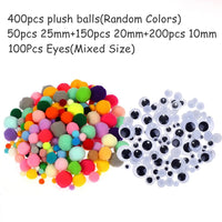 Plush Stick / Pompoms Rainbow Colours Shilly-Stick Educational DIY Toys Handmade Art Craft Creativity Developing Toys GYH