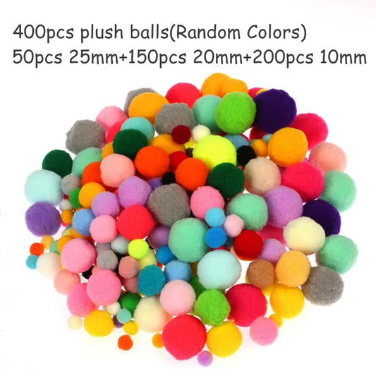 Plush Stick / Pompoms Rainbow Colours Shilly-Stick Educational DIY Toys Handmade Art Craft Creativity Developing Toys GYH