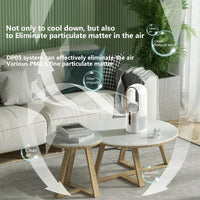 Portable Mini Air Conditioner USB Air Cooler Bladeless Electric Fan 6-speed Silent Timed Air Conditioner Cooling Fan Humidifier