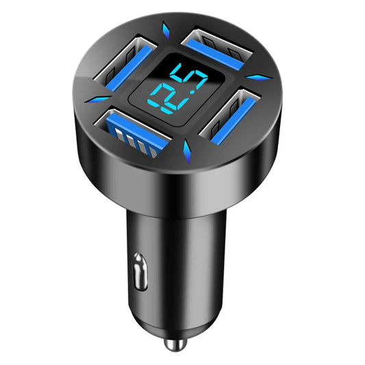 66-250W PD 6in1 Car Charger QC3.0 Fast Charge with Digital Display Universal Cigarette Lighter Adapter for iPhone Samsung Xiaomi
