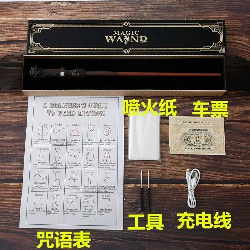 Harrys Wizard Magic Wands Fire-breathing Wand Shoot Fireballs Role-playing Props Fireball Wands Electronic Wand Toys Kids Gifts