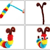 Plush Stick / Pompoms Rainbow Colours Shilly-Stick Educational DIY Toys Handmade Art Craft Creativity Developing Toys GYH