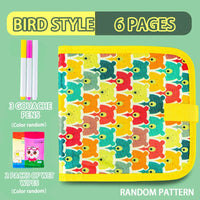 Erasable Doodle Book for KidsToddlers Toys Reusable Drawing Pads with 12 Watercolour Pens Preschool Toy Trip Writing Painting Set