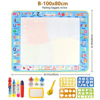 Magic Water Drawing Mat Set Reusable Doodle Painting Board Carpet Montessori Educational Toys for Kids Gifts, Multiple Sizes