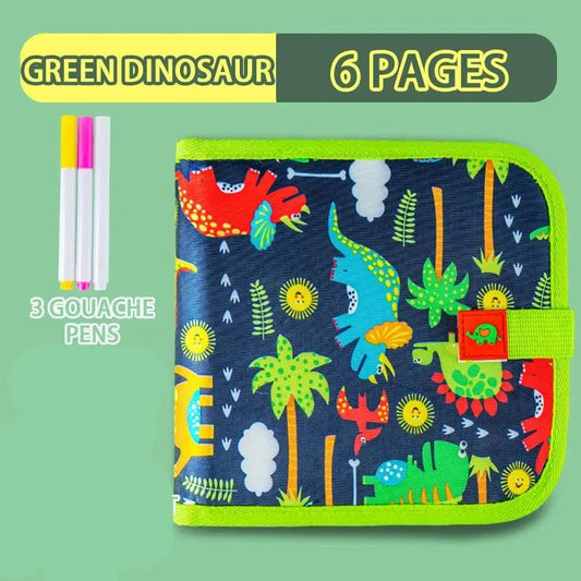 Erasable Doodle Book for KidsToddlers Toys Reusable Drawing Pads with 12 Watercolour Pens Preschool Toy Trip Writing Painting Set
