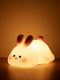 Novelty Animal Silicone Night Light Fox Rabbit Nursery Nightlight Rechargeable Timing Touch Sensor Bedside Table Lamp For Room