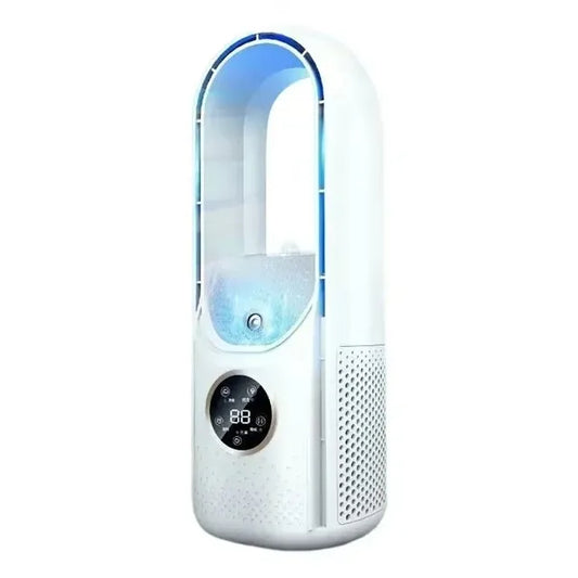 Portable Mini Air Conditioner USB Air Cooler Bladeless Electric Fan 6-speed Silent Timed Air Conditioner Cooling Fan Humidifier
